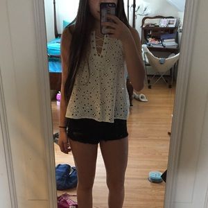 white eyelet tank top